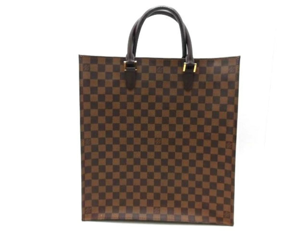 LOUIS VUITTON Sac Plat Tote Bag Damier Ebene Brown